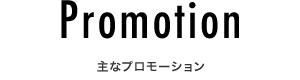 主なプロモーション Promotion